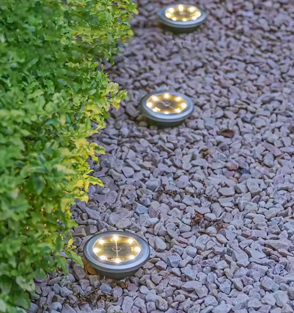 8 Pcs LED Solar Disk Light