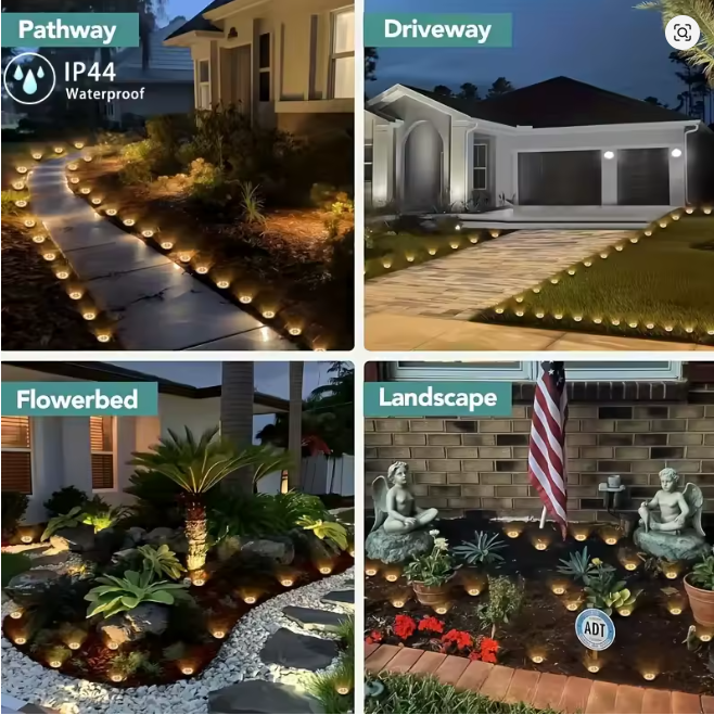 8 Pcs LED Solar Disk Light